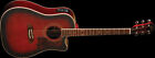 Og2cefbc-a Oscar Schmidt Dreadnought Guitar Flame Black Cherry