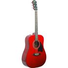Og2tr Oscar Schmidt New Dreadnought Acoustic Guitar Trans Red 801128522999