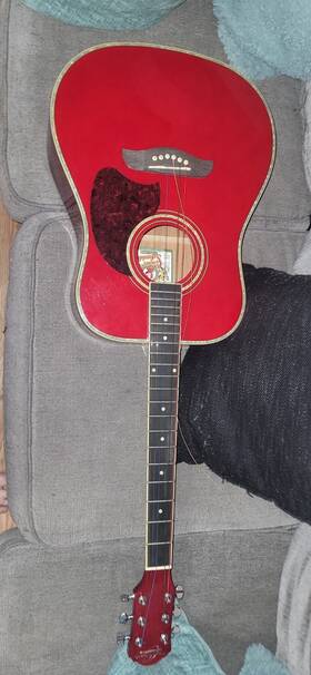 Oscar Schmidt Og21ttr Dreadnought Acoustic Guitar In Inch Transparent Red