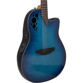 Ce44p-blfl-g Ovation E-acoustic Guitar Celebrity Elite Plus Mid Cutaway - Blue Flamed Maple