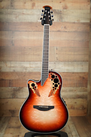 Ce44lx-1r Ovation Celebrity Elite Plus Ruby Burst Lefty Mid Depth
