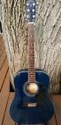 Pd21f Palmer Beautiful Blue Flame Vintage Acoustic Guitar With Case