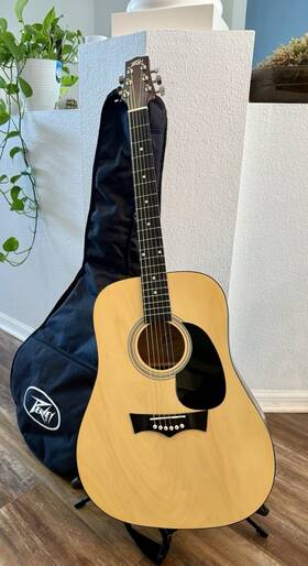 0xbff096014 Peavey 6 String Acoustic Guitar With Case And Stand Serial# Mint 0xbff096014 Peavey 6 String Acoustic Guitar With Case And Stand Serial# Mint