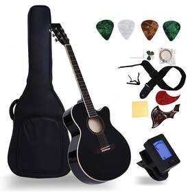 Ps001 Ptesan 41 Inch Acoustic Guitar For Beginner Adult Full Size Cutaway Guitarra Bundle Set-