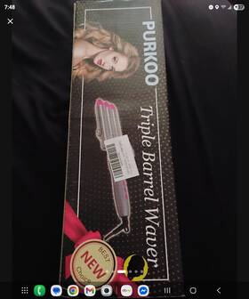 Vs2010 Purkoo 3 Barrel Curling Iron Wand 25mm Hair Waver 1 Inch Temp Adjustable