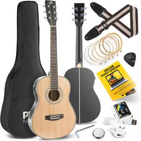 Peag92.5 Pyle 6 String Acoustic-electric Guitar Left Nature Color