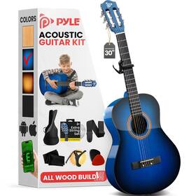 Pgacms30blu.5 Pyle 30 Inch Beginner Acoustic Guitar Set With Accessories For Kids And Adults