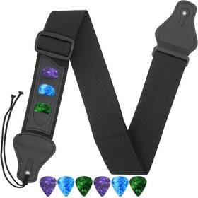 Qivorimith Guitar-7pcs-111233 Guitar Strap Acoustic Electric With 3 Pick Holders And 6 Pcs Picks Gui