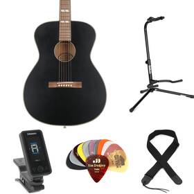 000d307mbkesbn Recording King Dirty 30s Series 7 000 Acoustic Guitar Essentials Bundle - Matte