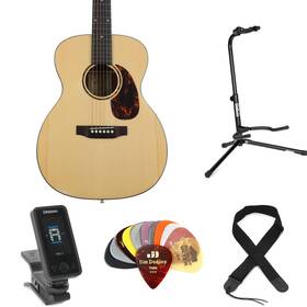 000g6natesbn Recording King G6 Series 000 Acoustic Guitar Essentials Bundle - Gloss Natural