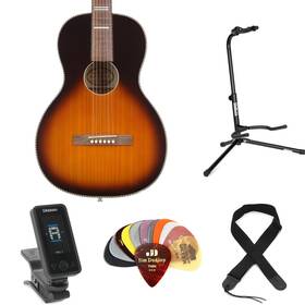 0d307tsesbn Recording King Dirty 30s Series 7 Single Acoustic Guitar Essentials Bundle
