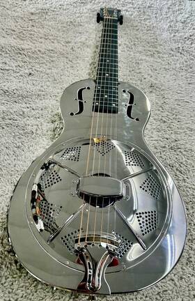 Rm-993 Recording King Metal Body Single O Resonator Guitar Nickel-plated -return