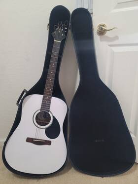 Samick D-1/bk D-1/wh Musical Instrument Acoustic Guitar With Case And 2 Picks