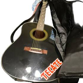 Lw-015c Samick Lw-015c/bbk Dreadnought 6-string Right-hand Black Acoustic With Gig Bag