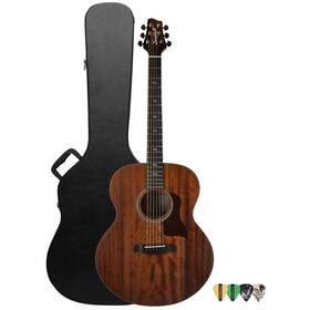 Sawtooth 811501046240 Mahogany Series Solid Top Acoustic-electric Jumbo Guitar With Hard C