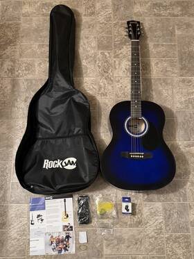 Segawe Segaweshop-y01-1208-1 38 Inch Professional Acoustic Callaway Folk Guitar Starter Package Blue