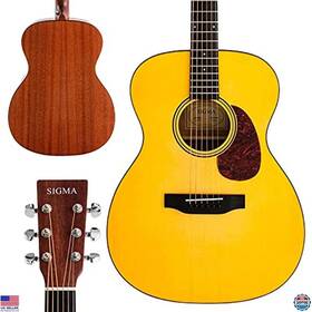B0881l6pnm Sigma 40 Inch Full-size Acoustic Guitar Solid Spruce Top Mahogany Back Dftaddario