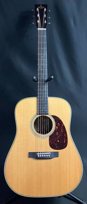 Dt-28h Sigma Herringbone Dreadnought Acoustic Guitar Gloss Natural With Gig Bag