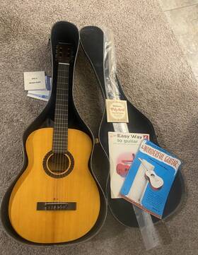 Silvertone 319-12301 1960s Classical Acoustic Guitar Model And Case Made In Usa
