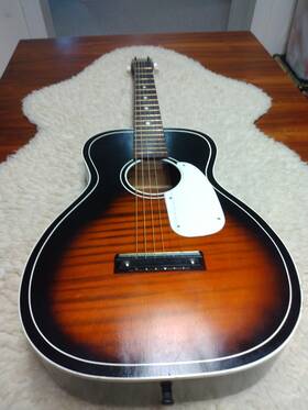 S-64h Silvertone Early 60s Sunburst Parlor Acoustic Without Riginal Gator Hsc