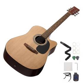 Skyshalo 726084679412 Cutway Acoustic Guitar 41 Inch 6-string Natural Solid Spruce Top Beginner