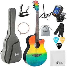 Soldin 749350077712 40 Inch Acoustic Guitar Beginner Cutaway Acustica Guitarra Bundle Kit