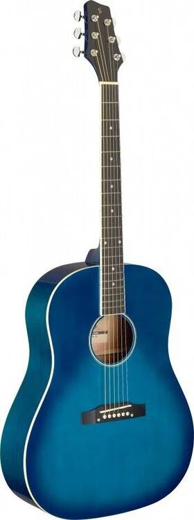 Sa35 Stagg 882030244025 Slope Shoulder Dreadnought Guitar Transparent Blue
