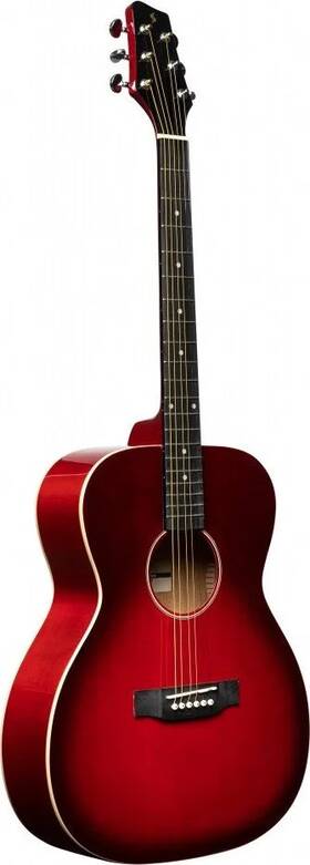 Sa35 Stagg 882030244063 Auditorium Guitar With Basswood Top Transparent Red