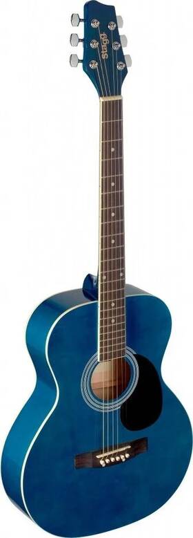 Sa20a-blue Stagg 4/4 Blue Auditorium Acoustic Guitar With Linden Top