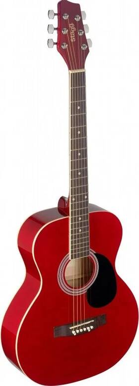 Sa20a-red Stagg 4/4 Red Auditorium Acoustic Guitar With Linden Top