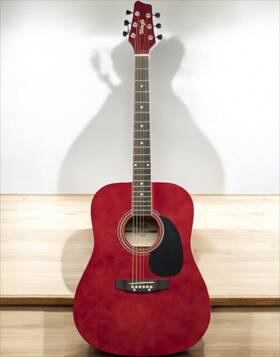 Sa20d-red Stagg Sa20d Red Dreadnought Acoustic Guitar With Basswood Top