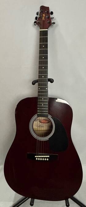 Sw203tr Stagg Handmade Western Red Acoustic Guitar And Gig Bag