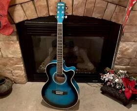 Dm-40c Stiller Guitar Glossed Blue/black Model # Dm 40c Great For Beginners New