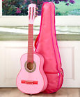 Swtlntarff General Wood Guitar With Case Pink Real Steel Strings Swtlntarff General Wood Guitar With Case Pink Real Steel Strings