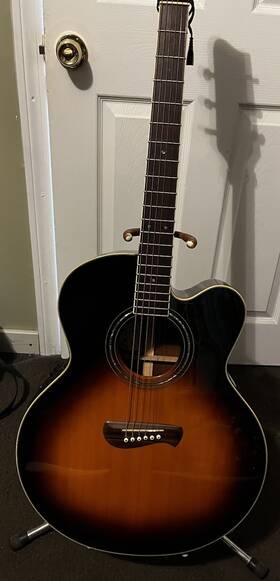 Jm16ce4sb Tacoma 1999 Pre Fender Acoustic Jumbo Guitar Rare Sunburst With Case