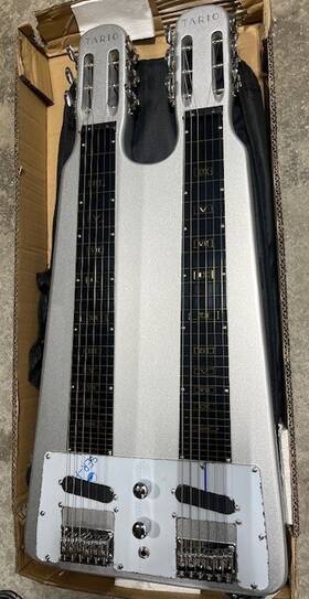 Sld-20 Tario Doubleneck Lap Steel Slotted Head Stock Electric Slide Used Item
