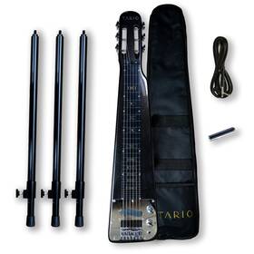 Slt-20-bk Tario Lap Steel Guitar 6 String Slotted Head Stock Electric Slide Guitars With Gig Bag