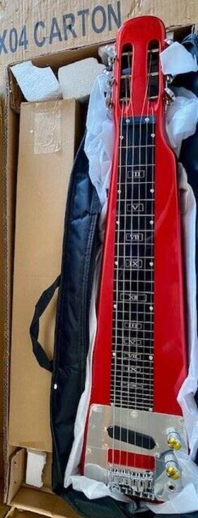 Slt-20-red Tario Lap Steel Guitar 6 String Slotted Head Stock E. Guitars Used Item