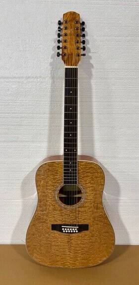 Stld931-12lh Tario Left-hand 12 Strings Acoustic Guitar Curly Ash Top Mahogany Back Used Item