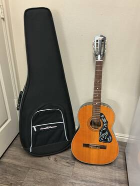 G135 Teisco Vintage Checkmate Acoustic Guitar 100% Original Made Jap N