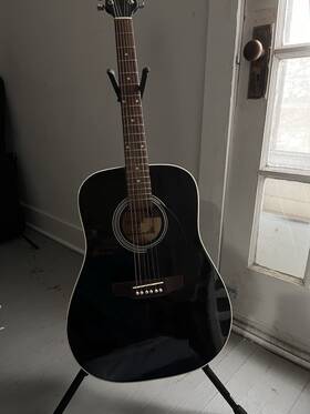 Texarkana Wj-750 Black Wj - 750 Guitar With Case