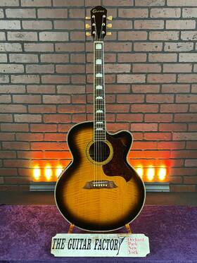 Tgf Sjc390-0527-u Crafter Sjc-390 Jumbo Acoustic Electric Guitar Flame Top Burst