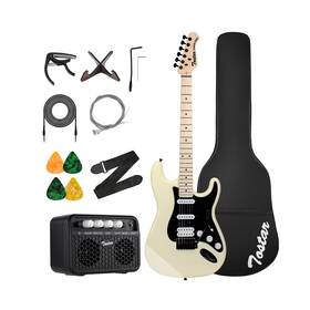 Tst-320-vw Tostar Electric Guitar Full Size Kit For Beginners 6 String With Amp Hss Pick