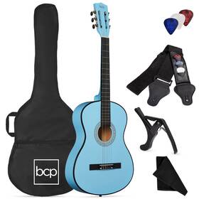 Sky7238 Un Brand 38in Beginner Acoustic Guitar Starter Kit With Gig Bag Strap Strings - Light Blu