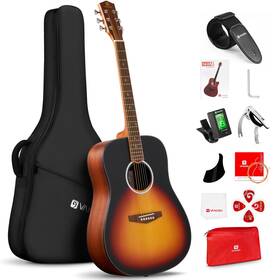 C1000422 Vangoa Dreadnought Acoustic Guitar Full Size 41 Inch Guitarra Acustica Starter Bund