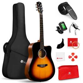 Gy20210604aus Vangoa Acoustic Guitar Bundle For Beginner Adult Student 41 Inch Full Size Cutaway A