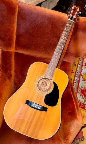 Vdx-87 Vega Martin Acoustic Guitar Rare Dreadnaught 1970s - 1980s With Set Up