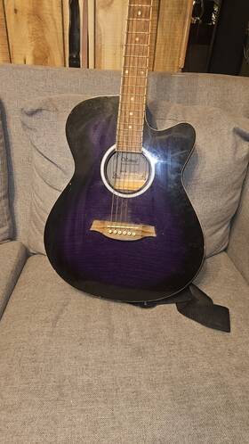 V15pur Ventura Purple Cutaway Acoustic Guitar 6 String