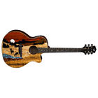 Vista-deer Luna Guitars Vista Deer Tropical Wood Guitar Ebony 814064027381