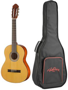 N350-3 Walden N350-3/4/w Standard 300 3/4 Size Classical Acoustic Guitar Spruce Bag Nylon Dealer